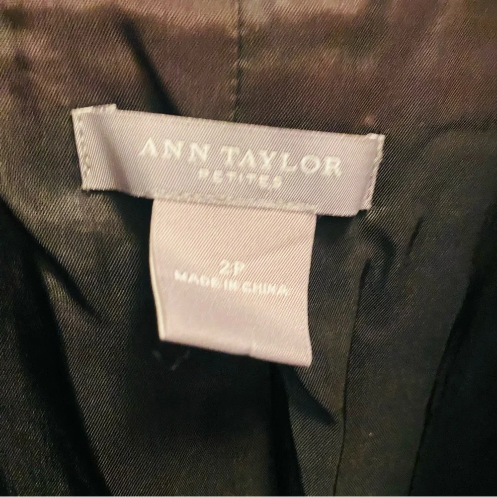 Ann Taylor Women's Size 2P Wool Blend Blazer Black White Houndstooth Jacket - Picture 4 of 4